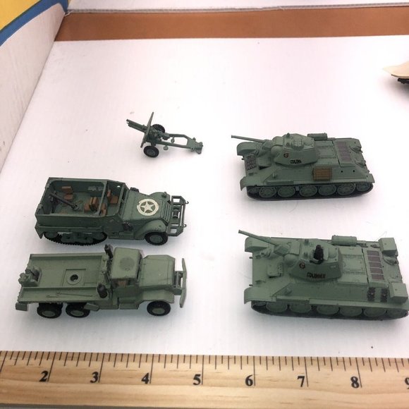 Vintage Airfix Model WWII US Army Vehicles 5 Piece Lot Missing Winch For Truck - Picture 2 of 5